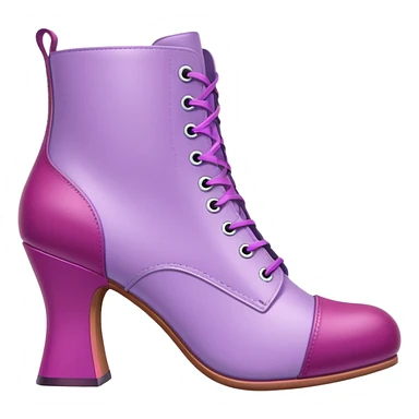 lilac colored boot with magenta heel and toe cover sticker
