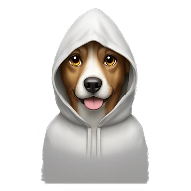 Dog wearing a hoode sticker