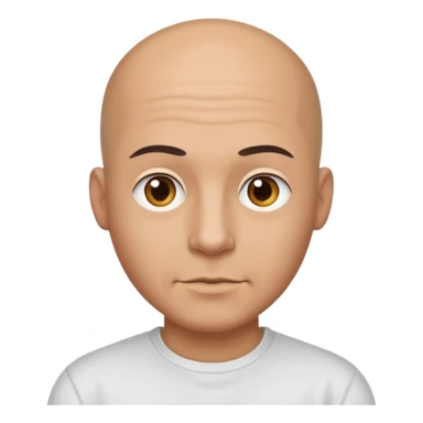 bald man with t shirt sticker