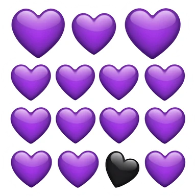 Black and purple heart emoji mix sticker