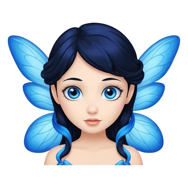 blue fairy with black hair and blue eyes sticker