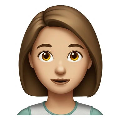 realistic portrait of brown-haired girl sticker