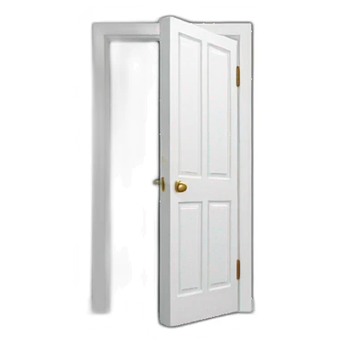 White door half opened to a dark room sticker