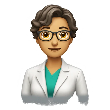 profesora pelo castaño sin gafas sticker