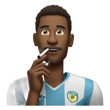 footballer smoking a big cigarrette sticker