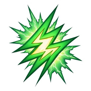 make light Green lightning sticker