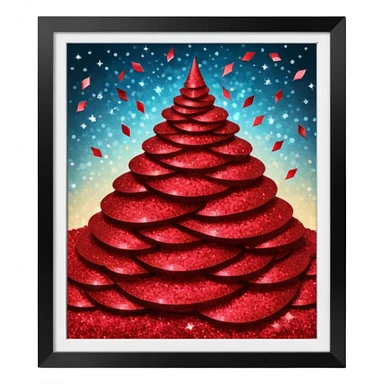 glitter red office sticker