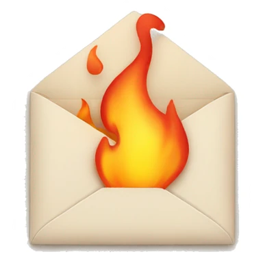fire coming out of an envelope sticker