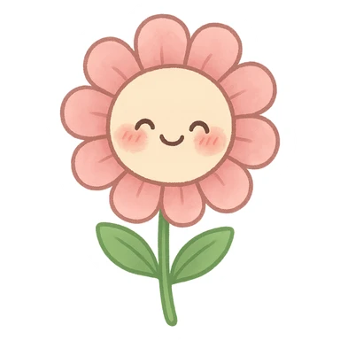 cute blushing flower sticker