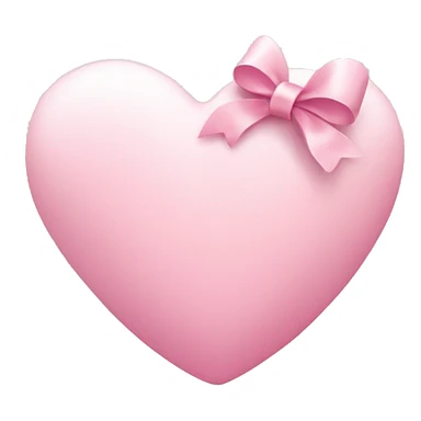 light pink heart with light pink bow sticker