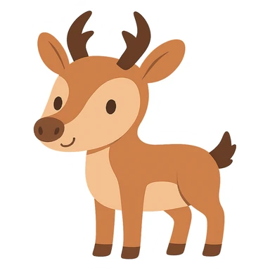 cute flat toon pronghorn antelope vector sticker
