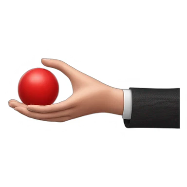 red rubber ball in hand sticker