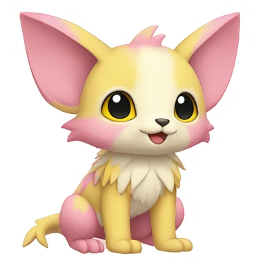Cute cool beige yellow pink animal hybrid Fakemon full body sticker