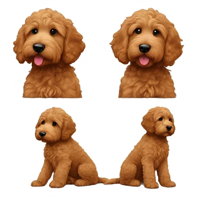 Reddisg brown goldendoodle puppy sticker
