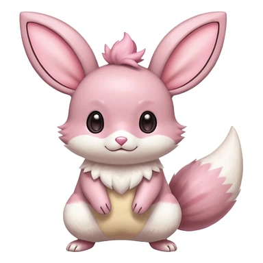 Kawaii Shiny Colorful Pastel Minccino-Furret-Emolga-Eevee-fusion Full Body sticker