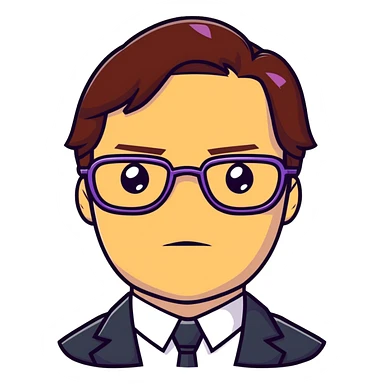 Helmut Zemo with brown hair and glasses, villain from Marvel's Captain America Civil War, serious expression sticker
