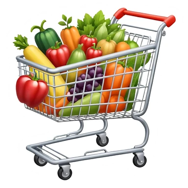 shopping cart silver with stuff sticker