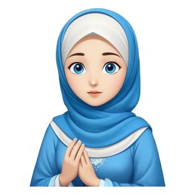 Turkish beautiful finish Konya girl blue eyes with moon hijab dress and watching the full moonlight on the sky and on the ground  sticker