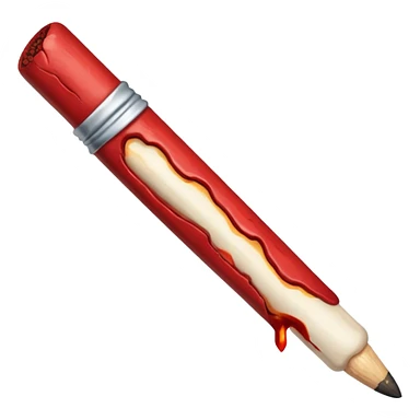 Matchstick half-burned, stuck into an open wound. sticker