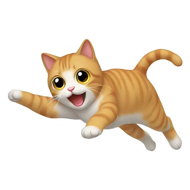 Cat flying with rainbows coming out of butt sticker