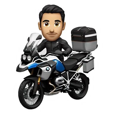 male dark hair no beard on a bmw gs 1250 adventure black sticker