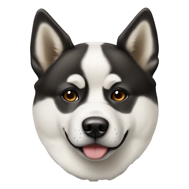 cute american akita black spot on each cheek sticker