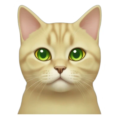 yellow british shorthair cat with green eyes sticker