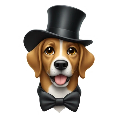 Dog wearing Tophat  sticker