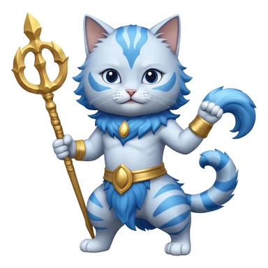 cat poseidon has sea powers sticker