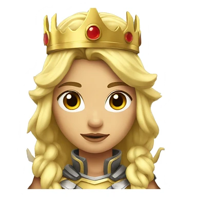 Blond Valkyrie full body with crown and wings sticker