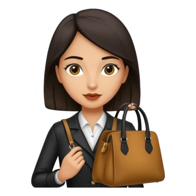 italian female with italian fashion style, holding bag sticker