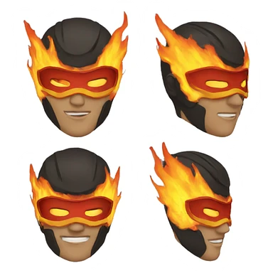 fire superhero mask sticker