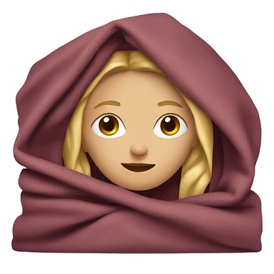 Blonde lady wrapped with a burgundy blanket  sticker