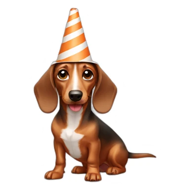 dachshund with a cone sticker
