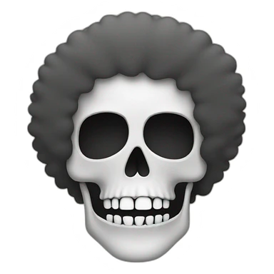 Skull with an afro sticker