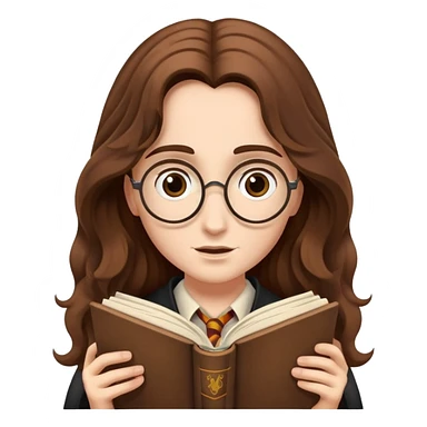Uma ondulada de cabelo comprido e castanho lendo um livro de Harry Potter  sticker