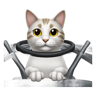 Cat driving car sticker