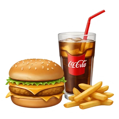 French fríes mc chicken and a coke sticker