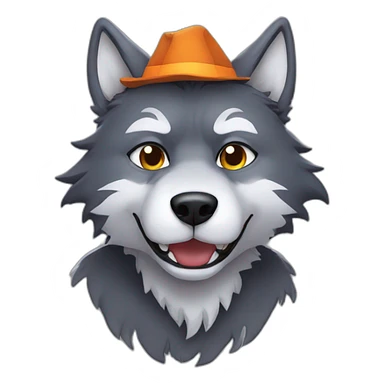 Wolf in Halloween costume sticker
