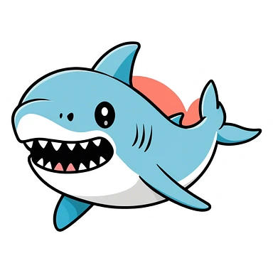 Shark Emoji with tongue out sticker