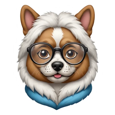 tattooed dog with heavy face tattooes and glassess, white sticker