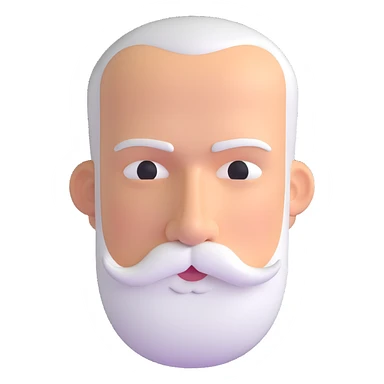 man with oval-shaped flat-top head and bushy white mustache sticker