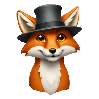 fox with hat on top sticker