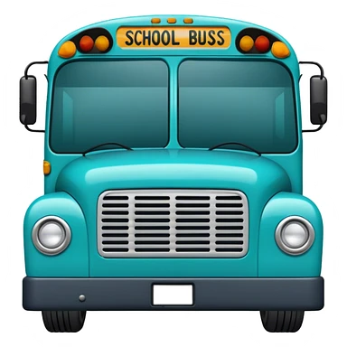 Teal blue school bus sticker