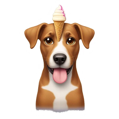 Dog with ice cream cone sticker