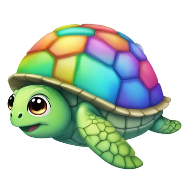 Rainbow adopt me turtle with dazzled spiral fish  sticker