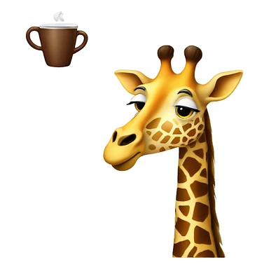 Giraffe holding  a cup of coffee sticker