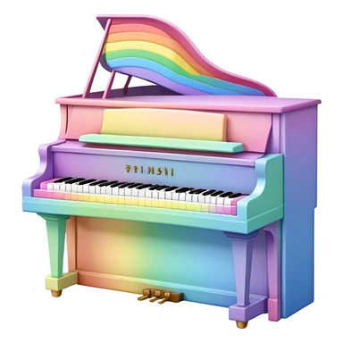 Pastel rainbow piano sticker