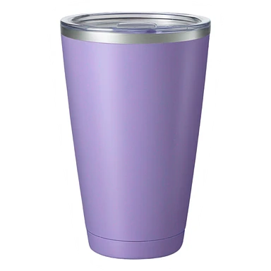 Light purple tumbler without face with a lid sticker