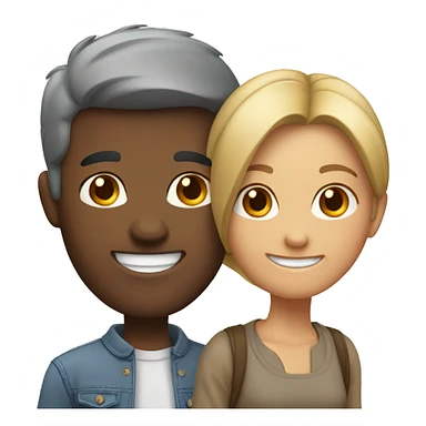 smiling couple in casual attire sticker